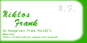 miklos frank business card